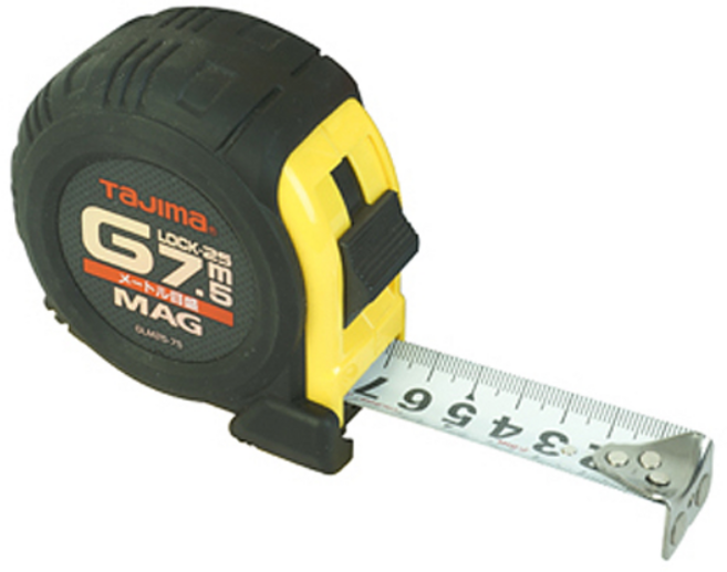 [타지마] GLM25-75BL / 안전 G그립 자석 자동 줄자 7.5m, 1개