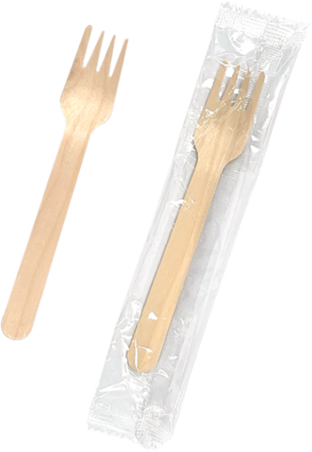 원바이 OPP 우드포크 개별포장 140mm 100개, 1세트, 100개입