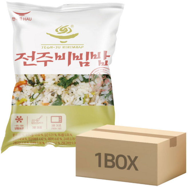 [치타마켓] 한우물 전주비빔밥 250g (1박스 30개입), 30개, 7.5kg