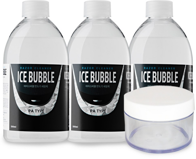 아이스버블 브라운 면도기세정액 리필 파나소닉 필립스 호환, (묶음), 1개, 파나소닉 호환(PA타입) 500ml *3개 +세척용기