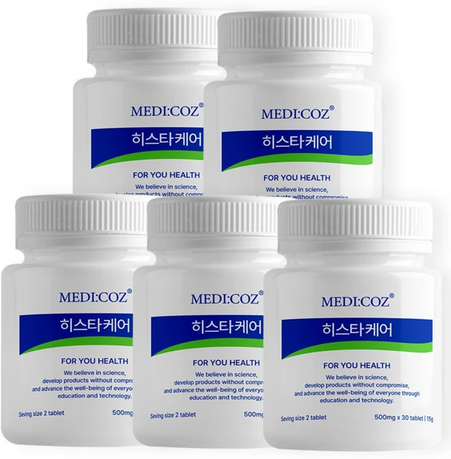 항산화 특허 메디코즈 히스타케어 피부면역, 5개, 30정 - 쿠팡