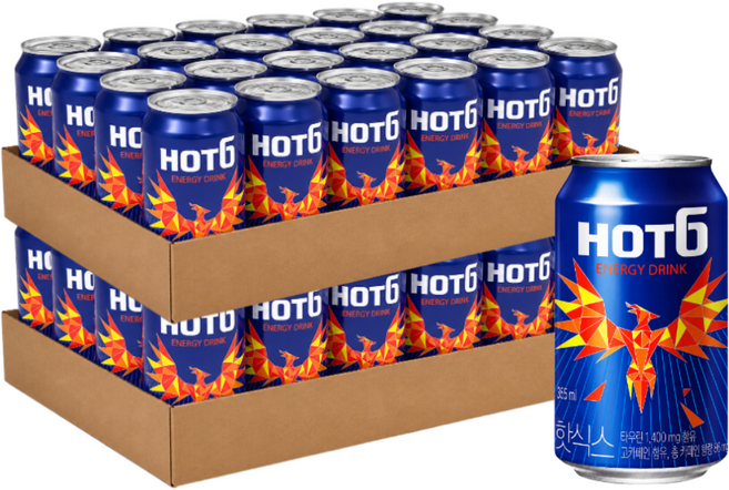 핫식스 롯데칠성음료 에너지음료, 355ml, 48개입