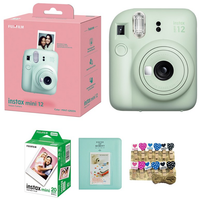 후지필름 인스탁스 미니12 즉석카메라+필름20장, 민트그린, 1개