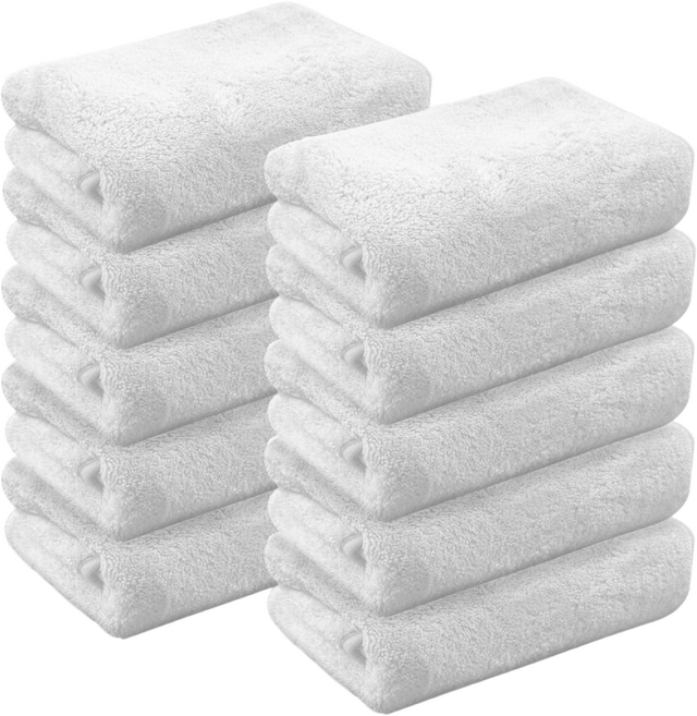 크린핏 그레슬린 코랄 극세사 타월, 10개, 화이트