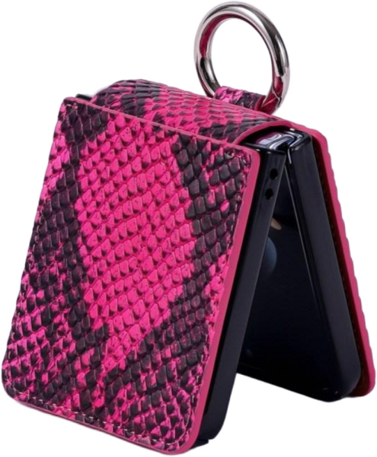 본아띠 DAVID 천연소가죽 아나콘다 힌지보호 기능 갤럭시 Z플립 케이스(카드수납없음)