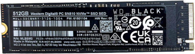 웨스턴디지털 웬디 WD SN810 SSD M.2 NVMe 벌크 512GB 당일발송