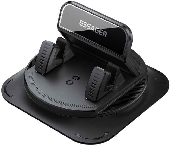 ESSAGER 차량용 대쉬보드 거치형 360도 회전식 휴대폰 거치대, 블랙, 1개