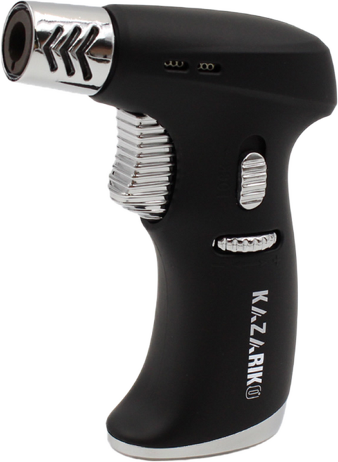 카자리코 토치 라이터 캠핑 숯불 피우기 휴대용 가스토치 요리 쑥뜸 미니손잡이 타입, 블랙, 1개