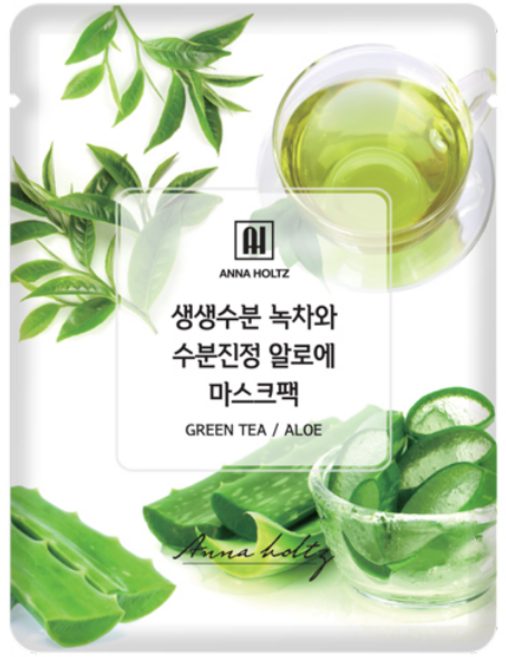 안나홀츠 1일1팩 천연 에센스 겔 순면 알로에 마스크팩, 1개, 100개입