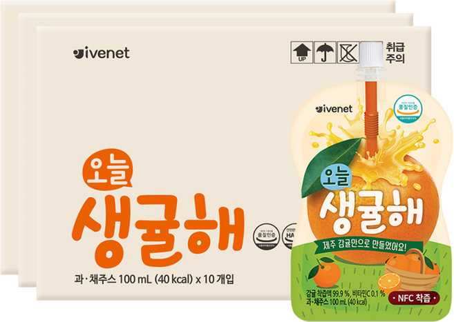 아이배냇 오늘 생귤해, 감귤맛, 100ml, 30개