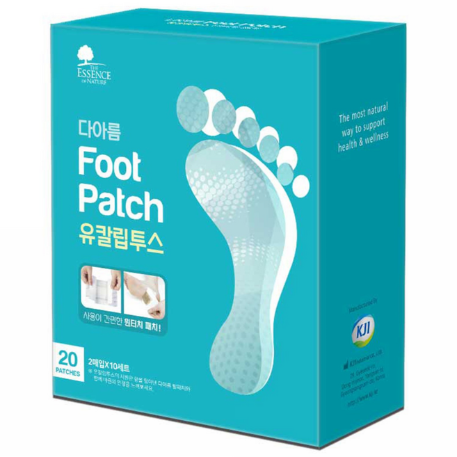 에센스네이쳐 다아름 밴드형 발패치 유칼립투스, 1박스, 20매입