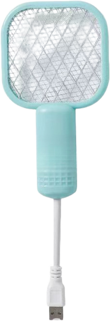 USB 휴대용 플러그인 전자 모기채 미니 전기모기채 다기능 플라이 해충 퇴치 파스텔 전기 모기 파리채 임의 굽힘/휴대용 모기 퇴치, 녹색(USB 전기모기채), 1개