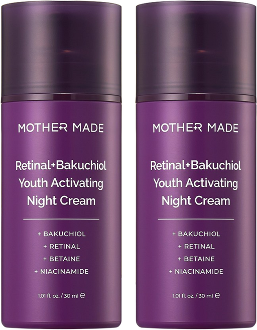 마더메이드 바쿠치올 레티날 레티놀 비타민A 나이트 크림 탄력크림 콜라겐 아이크림 안티에이징 눈가주름 주름개선, 2개, 30ml