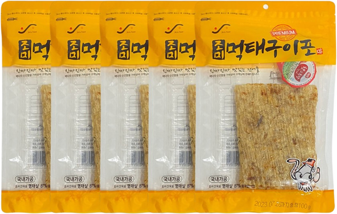 진주식품 국내가공 조미 먹태 구이포 100g x 5개 술안주 간식