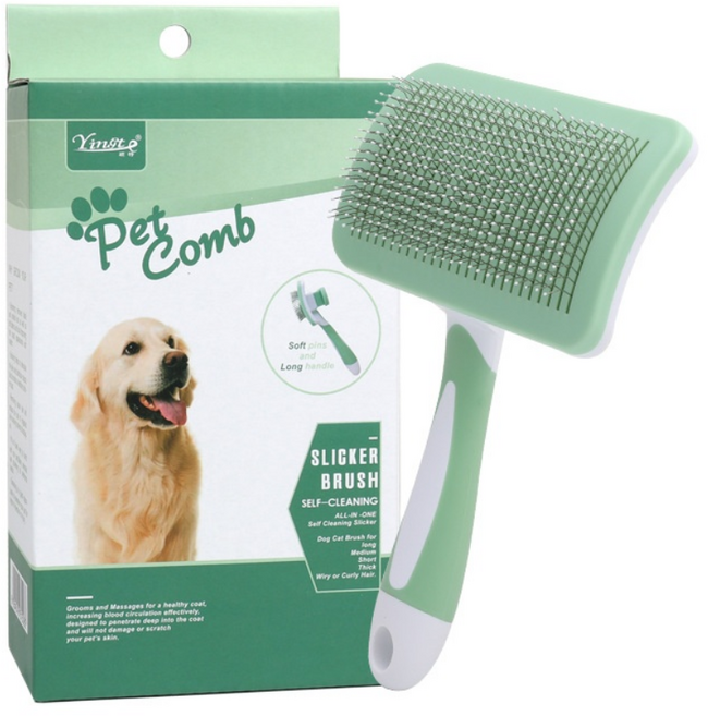 휴니본 애견 대형견 동물 털 제거 빗, 그린(17*11cm), 1개