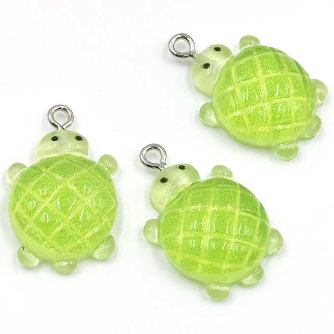 거북이 펜던트 메론빵 참 키링 만들기 열쇠고리 폰 스트랩 팔찌 목걸이 재료 부자재, 1개, 메론빵 투명그린