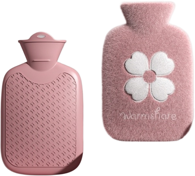 진루이 온수팩 보온물주머니 물리치료 찜질팩 1L, 핑크