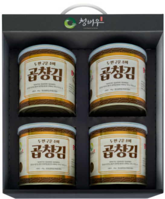 [청해우] 두번구운 조미 곱창김 선물세트, 4개, 35g, 조미김