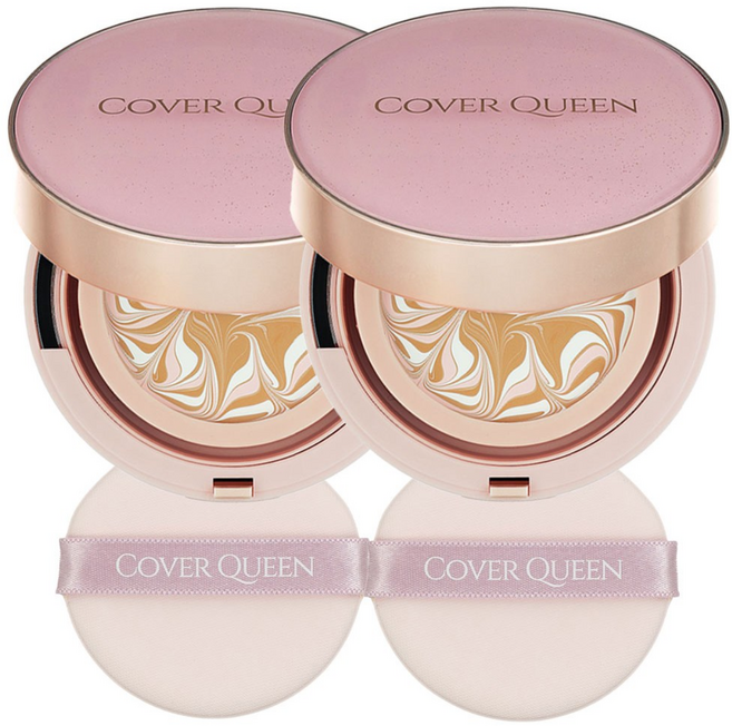 커버퀸 시그니처 에센스 커버팩트 SPF 50+ PA++++(커버퀸 9), 2개, 21호