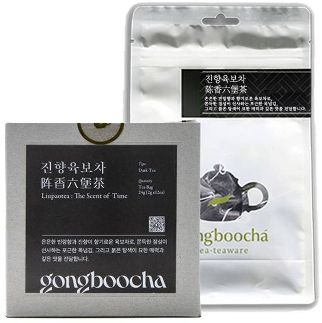 공부차 진향 육보차 삼각티백 (중국차 흑차), 12개, 25개입, 2g