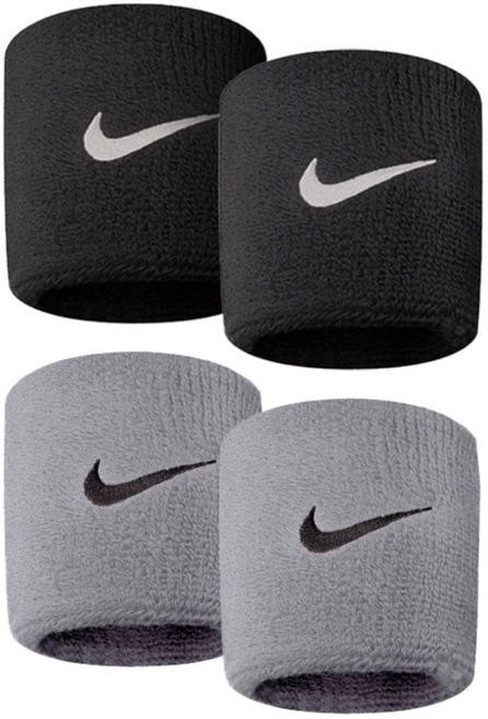 나이키 스우시 손목밴드 혼합, 블랙+그레이