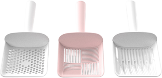 가또페로 고양이 화장실 패턴스쿱 모래삽 배변삽 촘촘삽 (벤토나이트 두부모래 가는모래), 베이비핑크, 레이니패턴 (두부모래용) - 긴 입자용, 1개