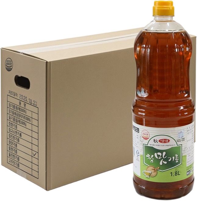 참기름 향미유 참맛기름 1.8L, 10개