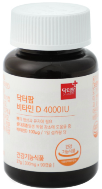 [닥터팜] 비타민D 4000IU, 1개, 90정