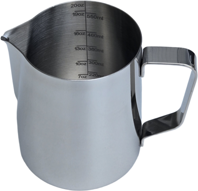 스팀피쳐 밀크저그 라떼아트 눈금형 350 600 1000 1500 ml 우유거품기, 600ml, 1개
