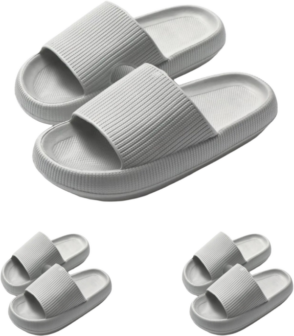 RTXSPORTS 1+1 슬리퍼 거실화 층간소음방지 말랑말랑 쿠션 홈 실내화, 그레이, 1개