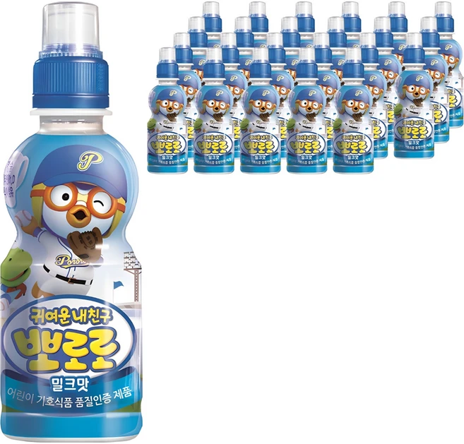 팔도 뽀로로 어린이음료 밀크맛, 235ml, 24개 - 쿠팡