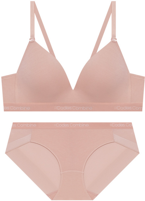 코데즈컴바인이너웨어 코지 모달 브라렛 팬티세트_로즈핑크