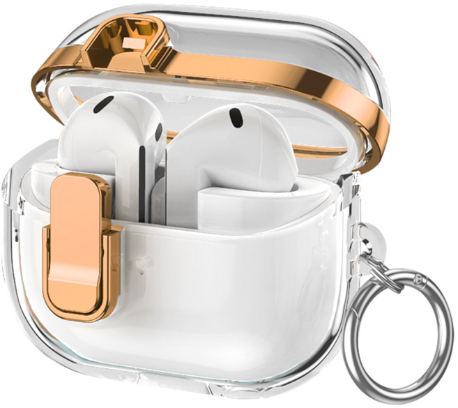 루톰 갤럭시 버즈3 / 버즈3프로 투명 케이스 크롬락, 로즈골드, 1개