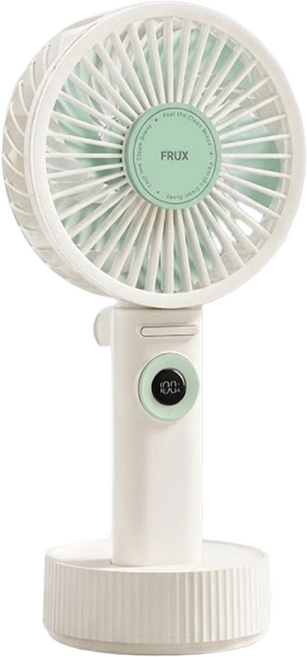 휴대용 빅팬 손선풍기 빅사이즈15cm 탁상겸용 회전기능까지 프럭스R, 밀크그린, 프럭스R 빅팬선풍기