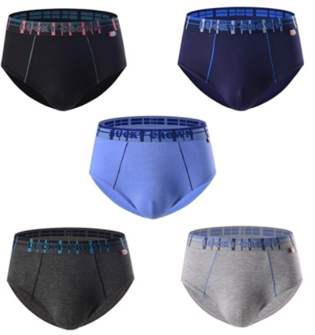럭키크라운 자연섬유 레이온모달 무지 주니어 청소년 남학생 삼각팬티 브리프 5매세트 초등학생 중학생