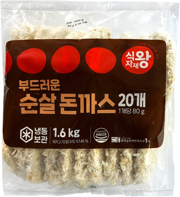식자재왕 부드러운 순살돈까스, 1개, 1.6kg