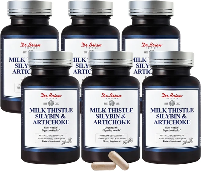 닥터브라이언 밀크 씨슬 실리빈 & 아티초크 캡슐, 6개, 60정 - 쿠팡