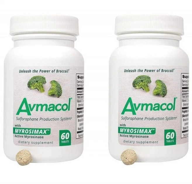 아브마콜 브로콜리 설포라판 60정 2병 Avmacol Broccoli Sulforaphane 60 Tablets 2 Pack, 2개 - 쿠팡