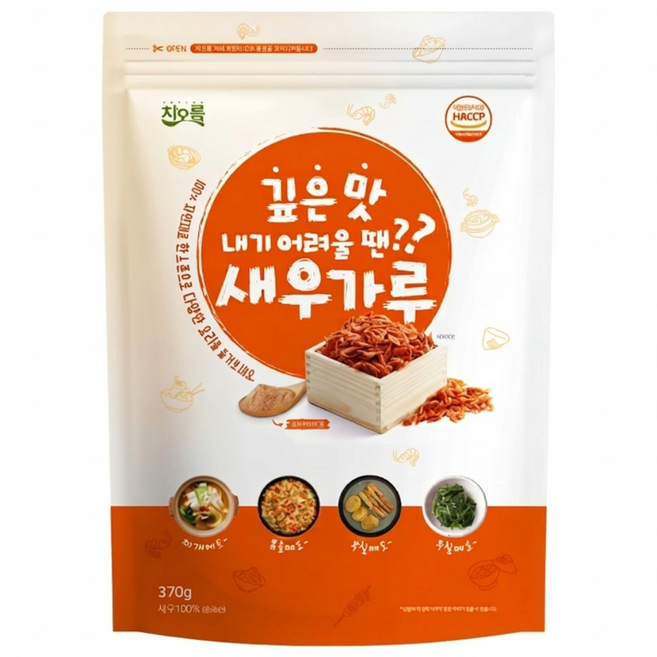 [차오름] 국산 구운 새우가루 무첨가 haccp, 1개, 370g