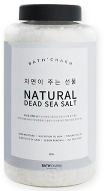 바스참 사해소금 내추럴 가는입자 용기형, 1kg, 1개