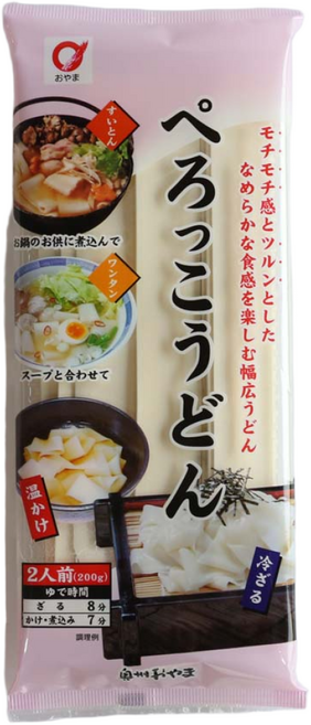 빼롯코 납작 우동면, 200g, 2개