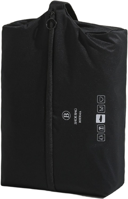 라워스 닦아서깨끗 다용도 휴대용 신발주머니, 1개, 블랙