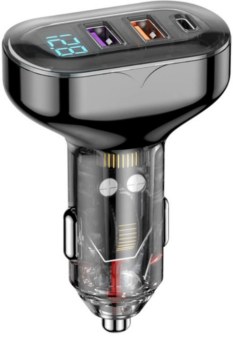 영결무람 72W 3포트 차량용 시거잭 자동차 고속 충전기, 1 TYPE C+2 USBA