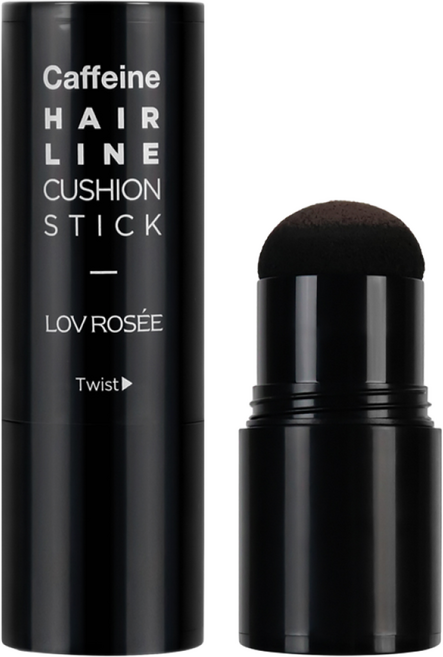 로브로제 카페인 헤어 라인 쿠션 스틱 3g / 흑채 M자 빈모 정수리 가르마 커버, 1개, 내추럴블랙(흑갈색)