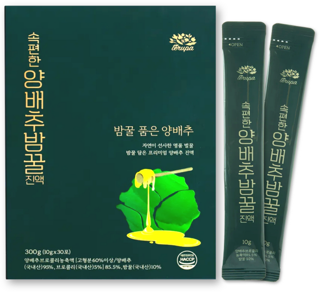테루파 고형분 60% 맛있는 고농축 양배추즙 스틱 액기스 30포 밤꿀 액기스 임산부 속쓰림, 10g, 30개입, 30개