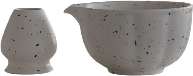 日式抹茶碗整套茶具 簡約日系風格茶器, 默認, 花瓣啞光白:2件套, 1套