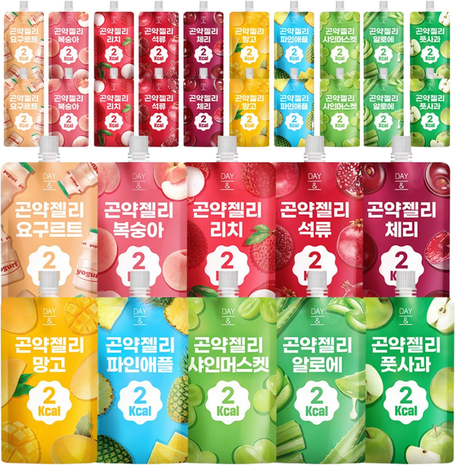 데이앤 저칼로리 곤약젤리 에브리데이팩 10가지맛, 30개, 150g