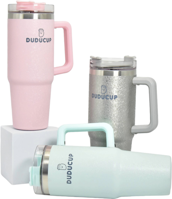 대용량 휴대용 차량용 손잡이 트라이탄뚜껑 보온 보냉 텀블러, 1개, 887ml, 핑크