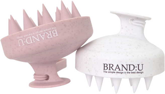 브랜드유 실리콘 샴푸 두피 브러쉬, 1개, 핑크