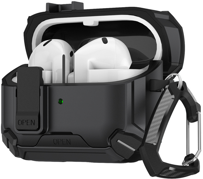 투에이비 갤럭시 버즈 아머드 락 케이스, 블랙, 버즈3/버즈3 Pro